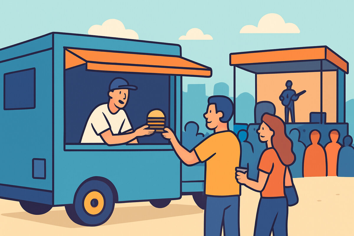 Food truck -palvelut festivaaleille – käytäntö