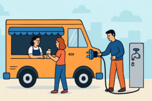 Food truckin sähkö- ja vesiliitännät tapahtumapaikalla